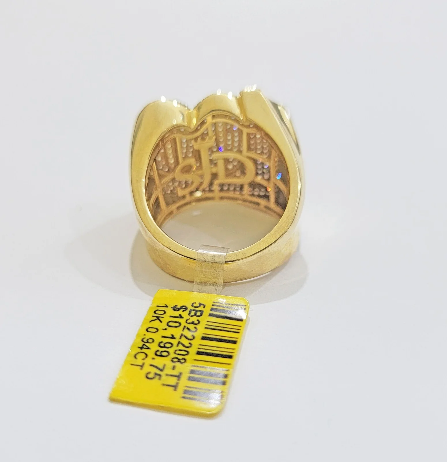 Real Diamonds 10k Yellow Gold Mens Ring Number 100 Style , New ,Sizes: 6 7 8 9 10 11 & 12 - Image 5