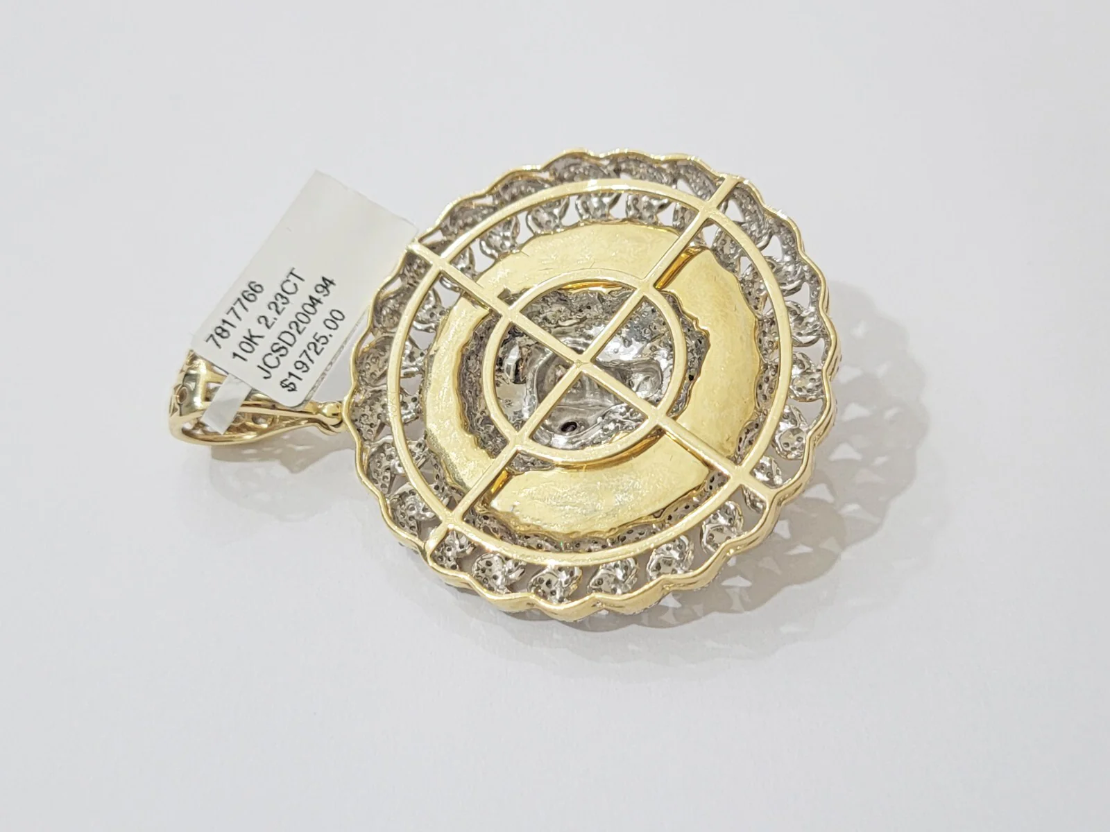 Real Gold Diamond lion head Charm Pendant 10k yellow Gold 2.20 CT Mens 2.3 Inch - Image 5