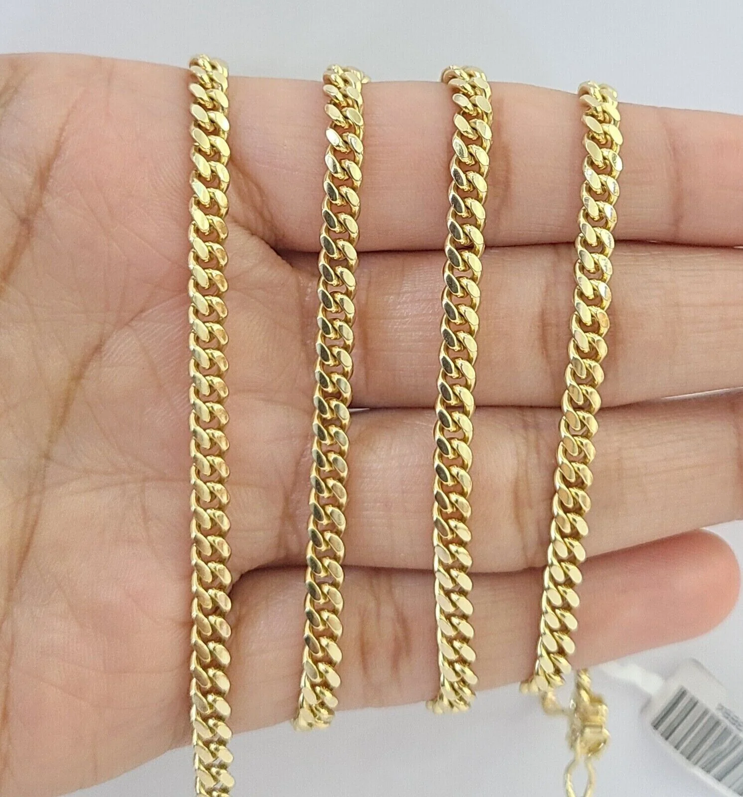 Solid 14k Yellow Gold chain 22 Inch Miami Cuban Necklace 4mm STRONG Links REAL - Image 5